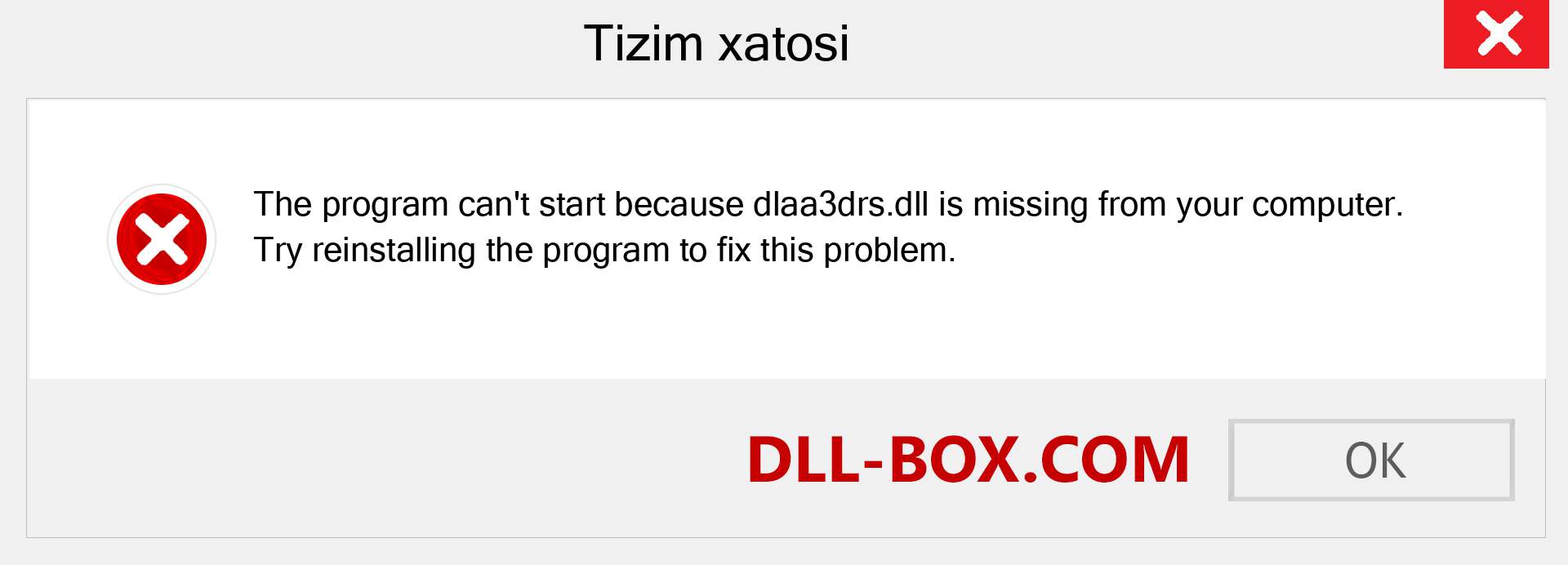 dlaa3drs.dll fayli yo'qolganmi?. Windows 7, 8, 10 uchun yuklab olish - Windowsda dlaa3drs dll etishmayotgan xatoni tuzating, rasmlar, rasmlar